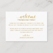 モダン金ゴールド結婚歓迎抱き枕バスケット プレイスカード (正面)