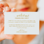 モダン金ゴールド結婚歓迎抱き枕バスケット プレイスカード