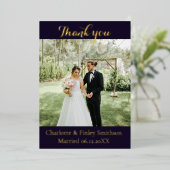 モダン金ゴールド結婚箔サンキューカード 箔シーズンカード (立ち正面)