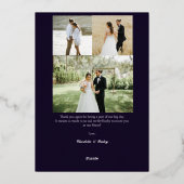 モダン金ゴールド結婚箔サンキューカード 箔シーズンカード (裏面)