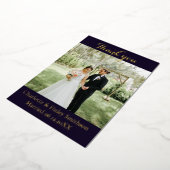 モダン金ゴールド結婚箔サンキューカード 箔シーズンカード (回転した状態)