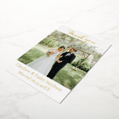 モダン金ゴールド結婚箔サンキューカード 箔シーズンカード (回転した状態)