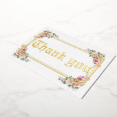 モダン金ゴールド結婚箔サンキューカード 箔招待状 (回転した状態)