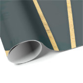 モダン金ゴールド緑のブラシストローク幾何学的 ラッピングペーパー (ロールコーナー)