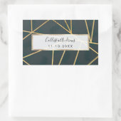 モダン金ゴールド緑のブラシストローク幾何学的 長方形シール (バッグ)