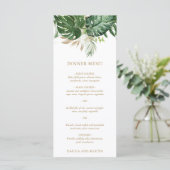 モダン金ゴールド緑地結婚熱帯 メニュー (スタンド正面)