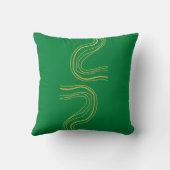 モダン金ゴールド緑抽象芸術パターン クッション (裏面)
