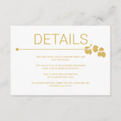 モダン金ゴールド線と葉分岐結婚線 エンクロージャーカード (正面)