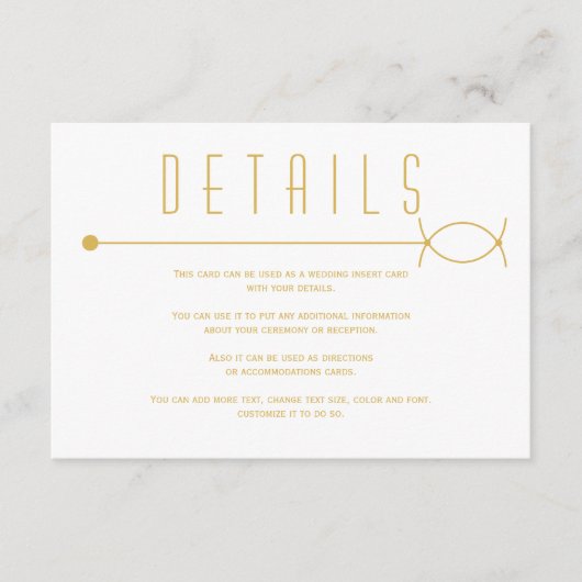 モダン金ゴールド線と重なり合う結婚円 エンクロージャーカード (正面)