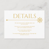 モダン金ゴールド線の花と結婚点 エンクロージャーカード (正面)