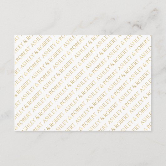 モダン金ゴールド線の花と結婚点 エンクロージャーカード (裏面)