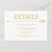 モダン金ゴールド線(葉と矢結婚の) エンクロージャーカード (正面)