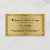 モダン金ゴールド縞模様とグリッター模様 名刺 (裏面)