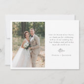 モダン金ゴールド繰り返し結婚写真 サンキューカード (裏面)