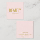 モダン金ゴールド美しいサロントレンディー赤面ピンクメイク スクエア名刺 (正面/裏面)