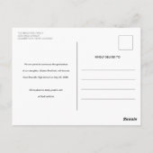 モダン金ゴールド脳卒中白卒業発表 ポストカード (裏面)