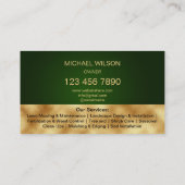 モダン金ゴールド芝刈り気にガーデニング 名刺 (裏面)