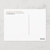 モダン金ゴールド花黒丸はがき ポストカード (裏面)