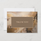 モダン金ゴールド芸術的チョコレー結婚ト サンキューカード (正面)