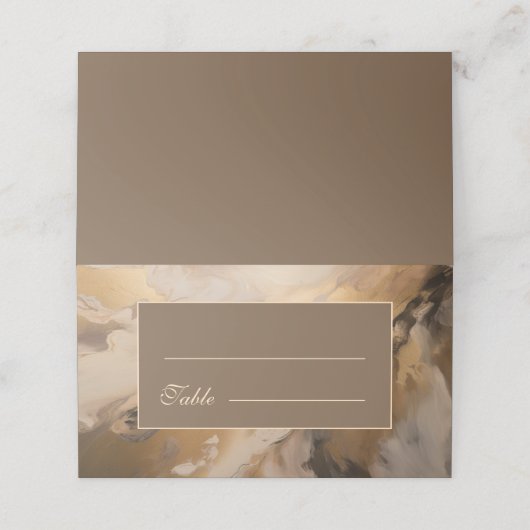 モダン金ゴールド芸術的チョコレー結婚ト プレイスカード (外部開封)