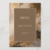 モダン金ゴールド芸術的チョコレー結婚ト メニュー (裏面)