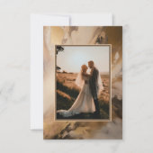 モダン金ゴールド芸術的チョコ結婚ト写真 サンキューカード (正面)