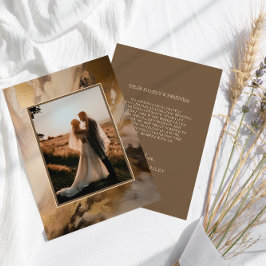 モダン金ゴールド芸術的チョコ結婚ト写真 サンキューカード