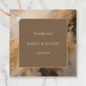 モダン金ゴールド芸術的チョコ結婚ーありがとう フェイバータグ (正面)