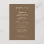 モダン金ゴールド芸術的チョコ結婚詳細 エンクロージャーカード (正面)