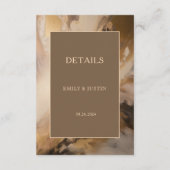 モダン金ゴールド芸術的チョコ結婚詳細 エンクロージャーカード (裏面)