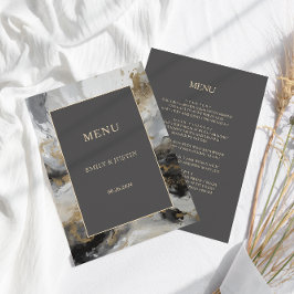 モダン金ゴールド芸術的炭煙炭結婚水色 メニュー