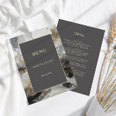 モダン金ゴールド芸術的炭煙炭結婚水色 メニュー
