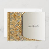 モダン金ゴールド華美はがき ポストカード (正面/裏面)
