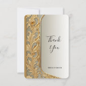 モダン金ゴールド華美サンキューカード サンキューカード (正面)
