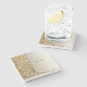 モダン金ゴールド華美ストーンコースター ストーンコースター (横)