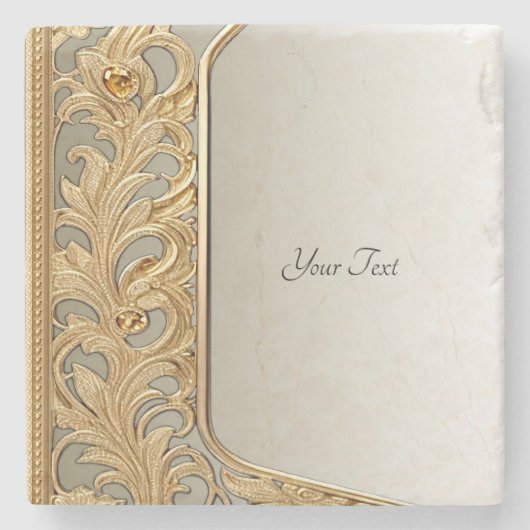 モダン金ゴールド華美ストーンコースター ストーンコースター (正面)