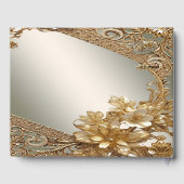 モダン金ゴールド華美フローラゲストブック ゲストブック (裏面)