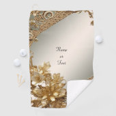 モダン金ゴールド華美フローラゴルフタオル ゴルフタオル (インサイチュ)