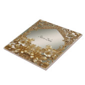 モダン金ゴールド華美フローラセラミックタイル タイル (側面)