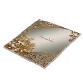 モダン金ゴールド華美フローラセラミックタイル タイル (側面)