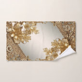 モダン金ゴールド華美フローラタオルセット バスタオルセット (ハンドタオル)