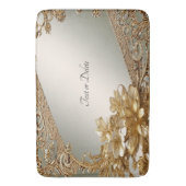 モダン金ゴールド華美フローラバスマット バスマット (正面縦)