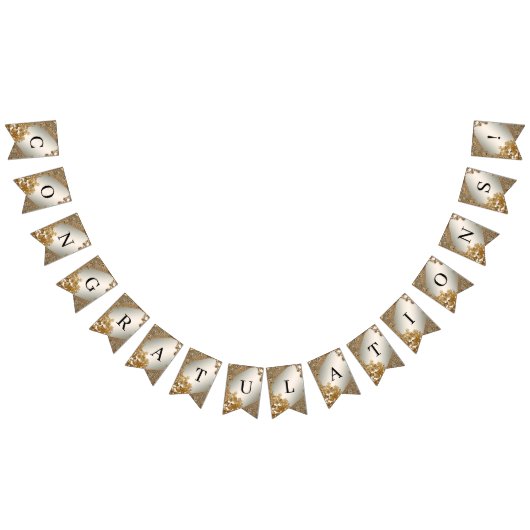 モダン金ゴールド華美フローラバンティング国旗 バンティングフラッグ (全)