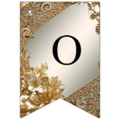 モダン金ゴールド華美フローラバンティング国旗 バンティングフラッグ (第2の旗)