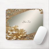 モダン金ゴールド華美フローラマウスパッド マウスパッド (マウス)