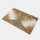 モダン金ゴールド華美フローラ形式 ドアマット (アングル)