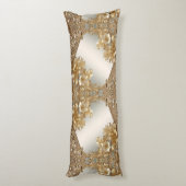 モダン金ゴールド華美フローラ抱き枕 ボディピロー (裏面 (縦))