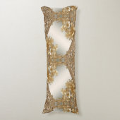 モダン金ゴールド華美フローラ抱き枕 ボディピロー (正面縦)