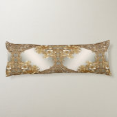 モダン金ゴールド華美フローラ抱き枕 ボディピロー (裏面)