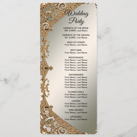 モダン金ゴールド華美フローラ結婚式 プログラム (裏面)